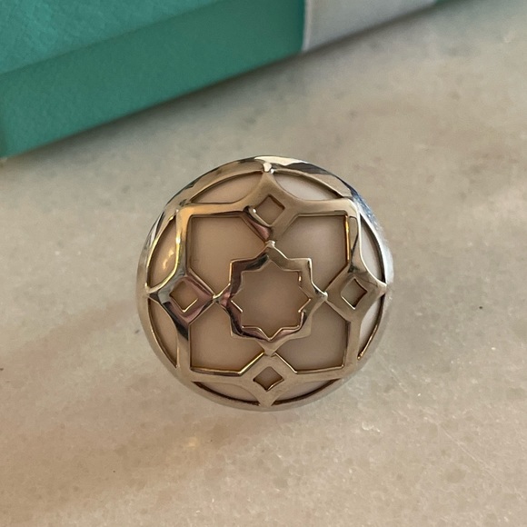 Tiffany White Chalcedony Zellige Ring — Size 5 - Picture 2 of 9